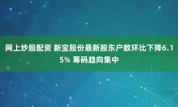 网上炒股配资 新宝股份最新股东户数环比下降6.15% 筹码趋向集中